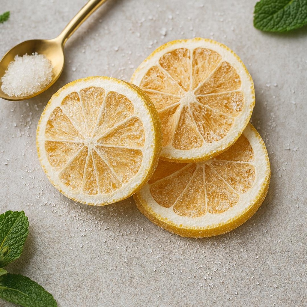 Crunchy Freeze-Dried Lemon Slice with Sugar