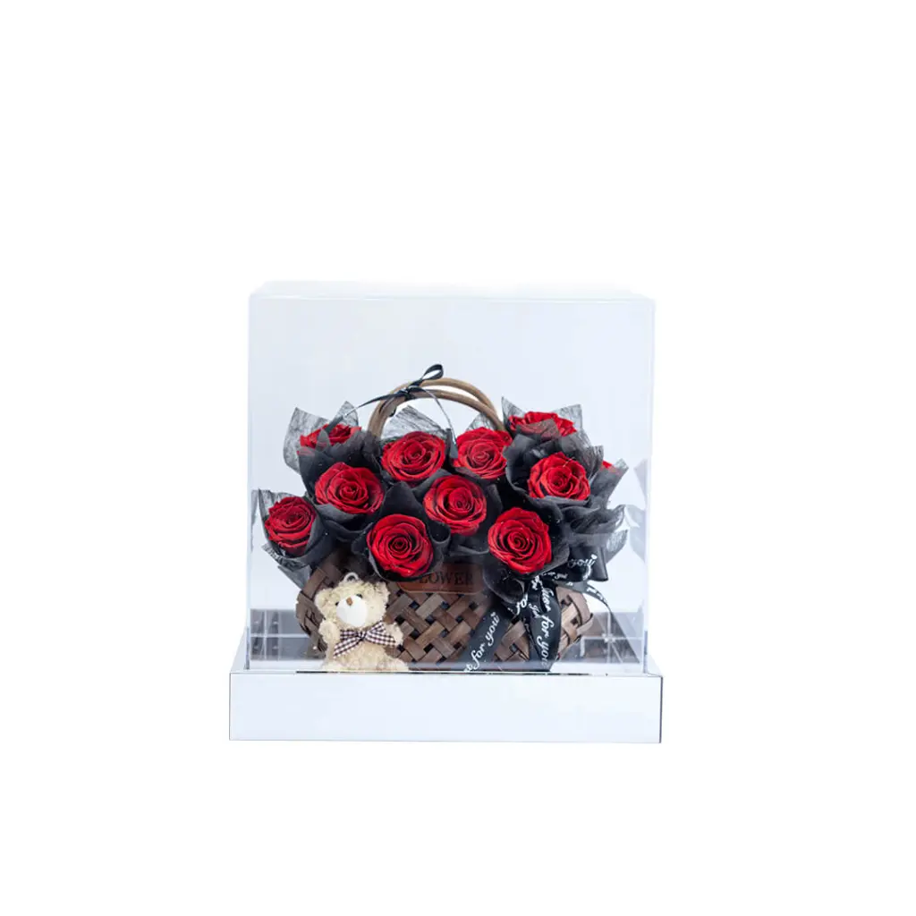 Preserve Flower Basket Decoration
