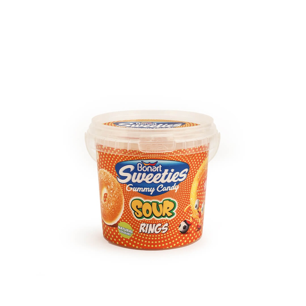 Bonart Sweeties Gummy Sour Peach Ring PL-IML Bowl - 160g