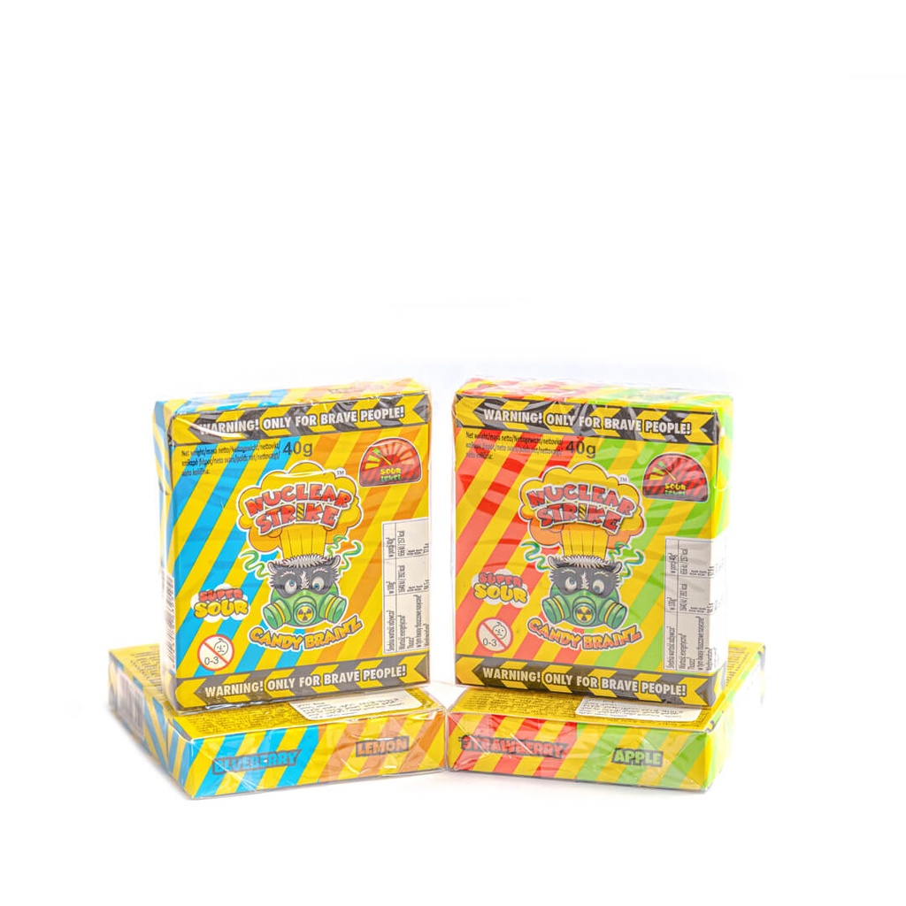 NUCLEAR STRIKE CANDY BRAINZ - KWAŚNE CUKIERKI 40g 12szt/12disp